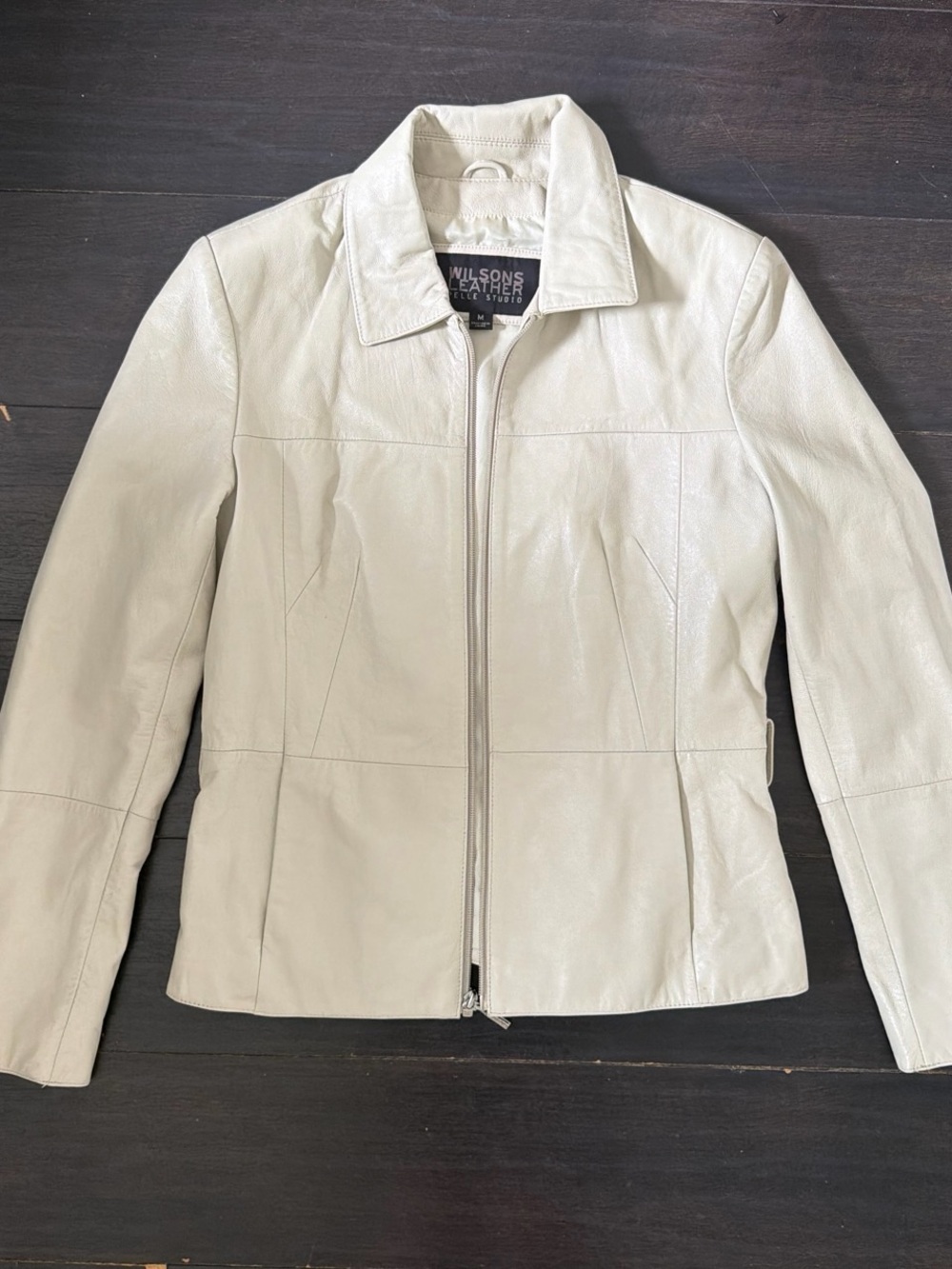 Wilsons Genuine Leather Women's White Cream Leather Jacket
